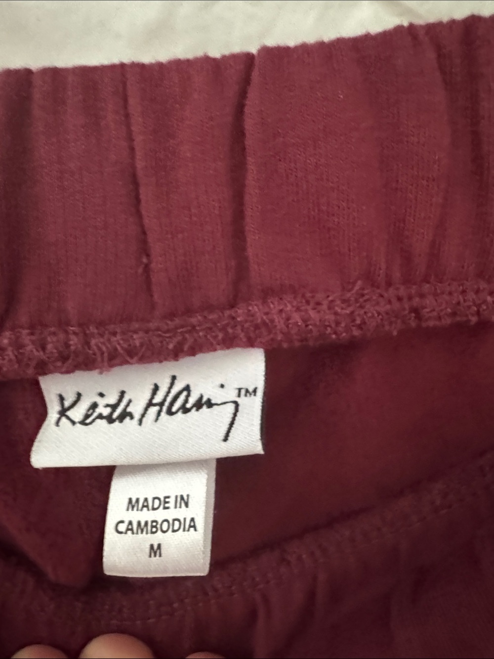 Keith Haring Iconic Dog Graphic Women's Maroon Sweatshirt & Joggers Set - Picture 5 of 7